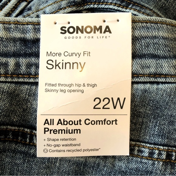 Sonoma Midrise Curvy Skinny Jeans 22W - Picture 15 of 16